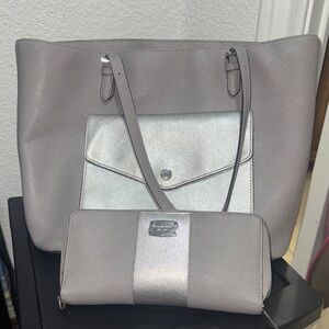 Elegant Gray Women's Bag Set